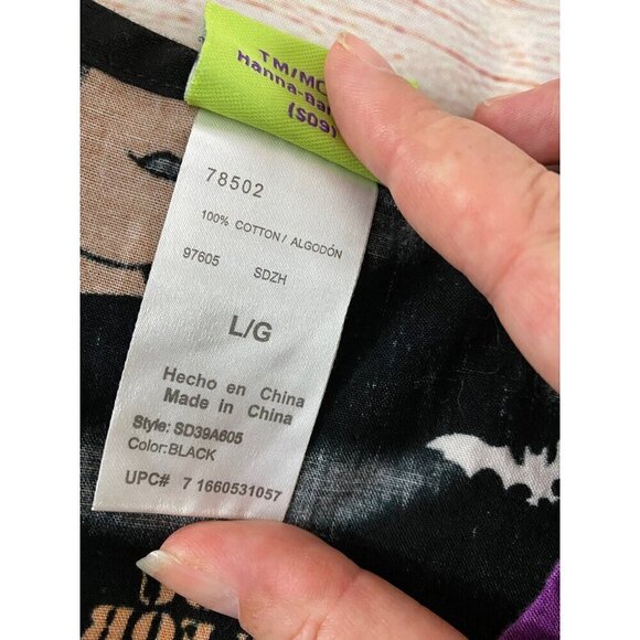 Scooby Doo Hanna Barbera Black Cotton Halloween Scrubs - Large - Picture 5 of 10